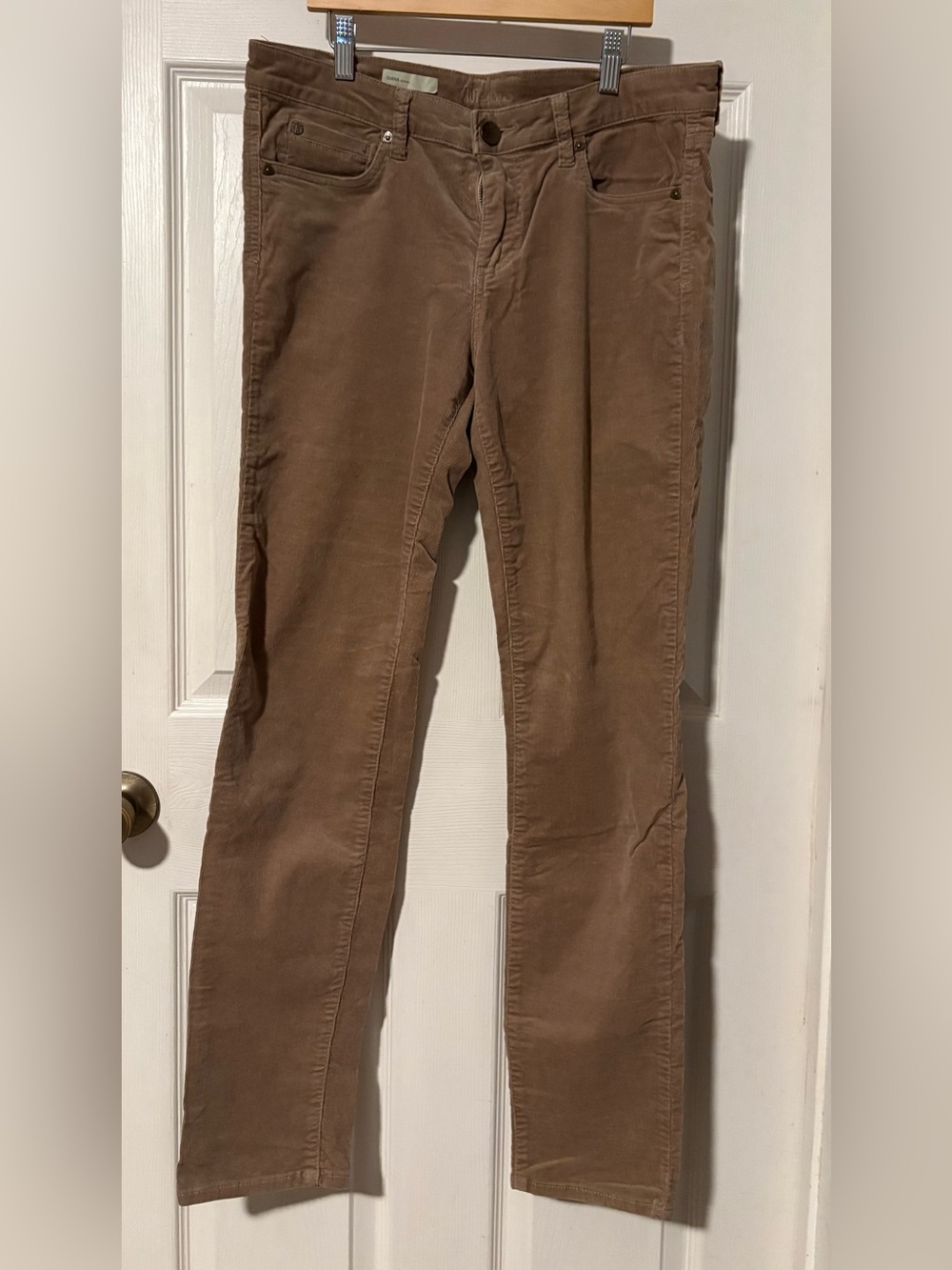 Kut from the Kloth Women's Brown Corduroy Straight-Leg Pants